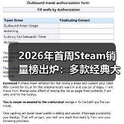 2026年首周Steam