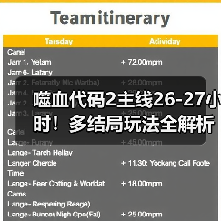 噬血代码2主线26-27小时！多结局玩法全解析